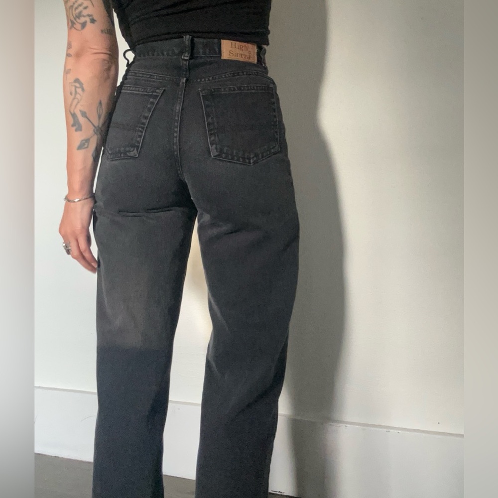 Vintage High Sierra Black Washed Straight-Leg Jeans 24”